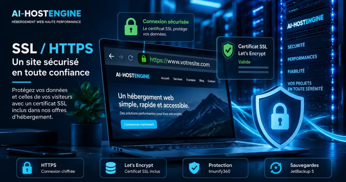 Certificat SSL HTTPS sécurisant un site internet