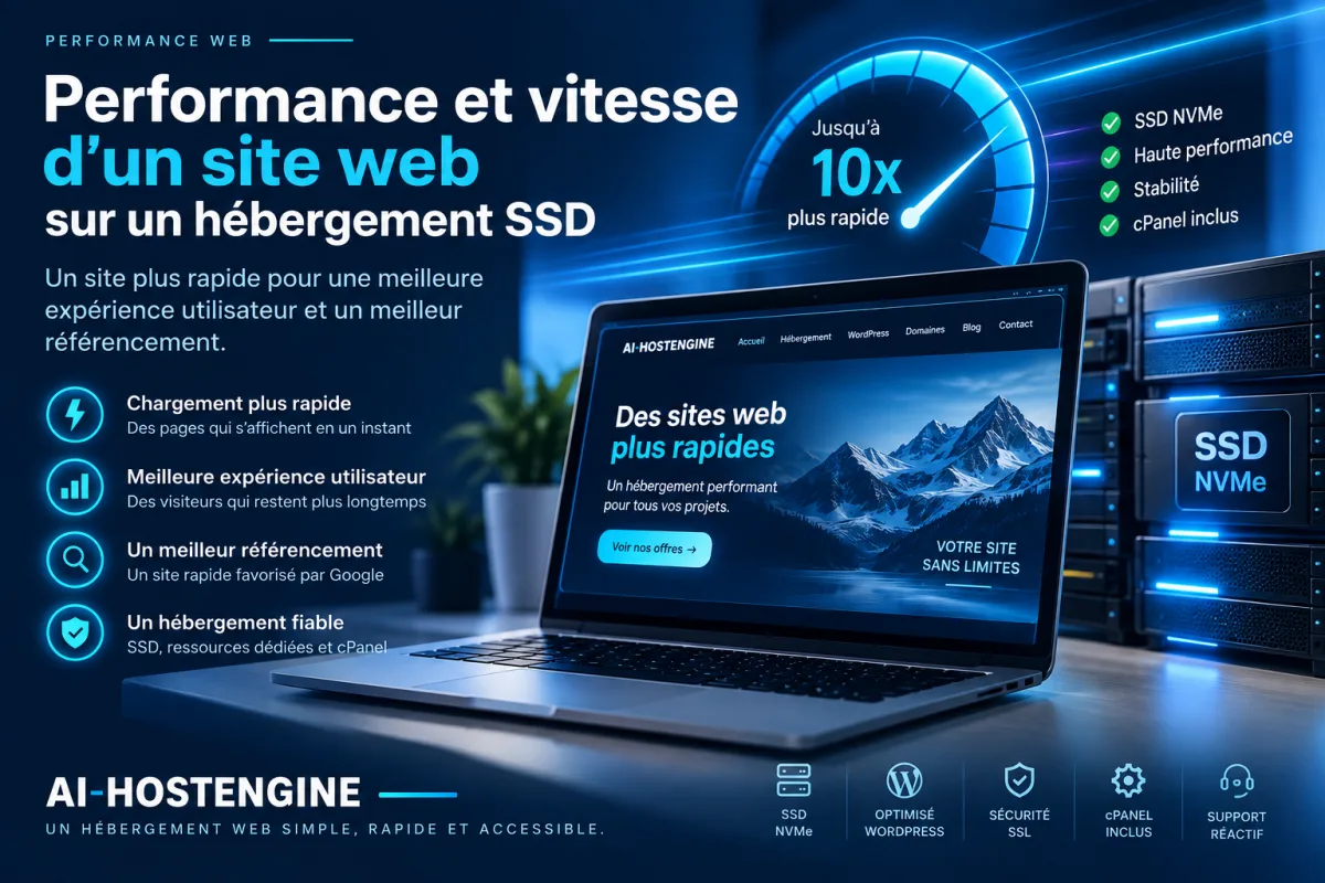 Performance et vitesse d’un site web sur un hébergement SSD